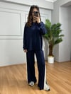 CDBR4122Alesa Lacivert Modal kumaş Şeritli Eşofman Takımı
