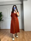 CDBR3871Asya Kremit Pamuk Viskon Elbise