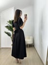 CDBR3833Bella Siyah Korseli Bel Bağlamalı Elbise