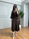 CDBR4379Belly Kahve Ceket Elbise Takım 