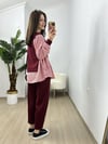 CDBR3817Best Bordo Modal Poplin Tasarım Eşofman Takımı