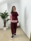 CDBR3817Best Bordo Modal Poplin Tasarım Eşofman Takımı