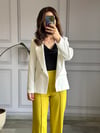 Beyaz Düğmeli Blazer Ceket