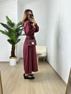 CDBR3673Bordo Orjinal MSSM Marka Önden Fermuarlı Elbise