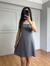 CDBR4508Delora Gri Pamuk Keten Elbise