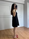 CDBR4506Delora Siyah Pamuk Keten Elbise 