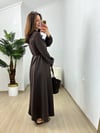 CDBR3794Diana Acı Kahve Modal Sekiz Parça Elbise