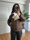 CDBR4668Dora Kahve Kapitone Kürk Yaka Mont