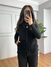 CDBR4653Edna Siyah Kapişonlu Polar Yelek 