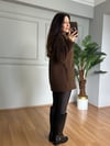 CDBR4657Elina Acı Kahve Düğmeli Kuzu Ceket