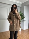 CDBR4659Elina Açık Kahve Düğmeli Kuzu Ceket