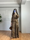 CDBR3897Elisa Kahve Balon Kol Pamuk Viscon Elbise