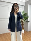 CDBR4670Envo Lacivert Bel Detaylı Blazer Ceket