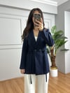 CDBR4670Envo Lacivert Bel Detaylı Blazer Ceket