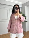 CDBR4608Ferra Pudra Pembe Oversize Müslin Ceket