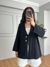 CDBR4609Ferra Siyah Oversize Müslin Ceket 