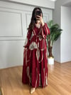 CDBR4374Flora Bordo Desenli Viskon Maxi Boy Elbise 