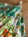 CDBR4389Flora Düğmesiz Yeşil Etnik Desen Viskon Maxi Boy Elbise