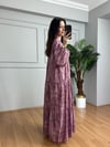 CDBR4377Flora Pembe Renkli Viskon Maxi Boy Elbise