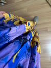 CDBR4394Flora Sarı Mor Viskon Maxi Boy Elbise