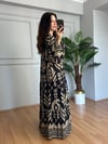 CDBR4588Flora Siyah-Vizon Viskon Maxi Boy Elbise