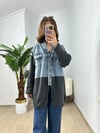 CDBR3719Füme Jean Mix Tasarım Hırka