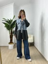CDBR3719Füme Jean Mix Tasarım Hırka