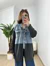 CDBR3719Füme Jean Mix Tasarım Hırka
