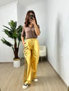 CDBR3649Gold Varaklı Bol Pantolon