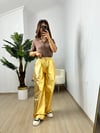 CDBR3649Gold Varaklı Bol Pantolon