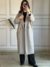 CDBR3326Gri Kaşe Oversize Uzun Kaban