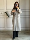 CDBR3326Gri Kaşe Oversize Uzun Kaban
