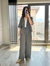 CDBR3563Haki Tensel Kumaş Bel Ayarlı Ceket Pantolon