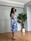CDBR4261Helin Beyaz Desenli Pamuk Viskon Midi Boy Elbise
