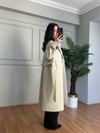CDBR4081Karla Krem Manşetli Premium Kalite Kaşe Kaban