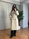 CDBR4081Karla Krem Manşetli Premium Kalite Kaşe Kaban