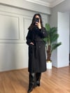 CDBR4082Karla Siyah Manşetli Premium Kalite Kaşe Kaban