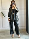 CDBR336Kolu Katlamalı Deri Blazer Ceket