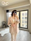 Kolu Katlamalı Krem Blazer Ceket