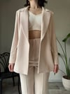 Kolu Katlamalı Krem Blazer Ceket