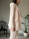 Kolu Katlamalı Krem Blazer Ceket