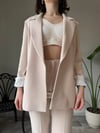 Kolu Katlamalı Krem Blazer Ceket