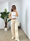 CDBR3664Krem Kargo Cep Denim Pantolon