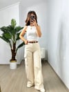 CDBR3664Krem Kargo Cep Denim Pantolon