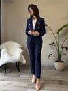 Lacivert Çizgili Blazer Ceket