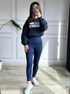 CDBR3357Lacivert Fitilli Şardonlu Tayt