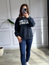 CDBR3357Lacivert Fitilli Şardonlu Tayt