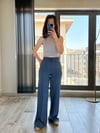 CDBR3515Lacivert Keten Önden Dikişli Bol Pantolon