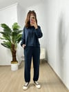 CDBR3728Lacivert Premium Kalite Modal Kumaş Orjinal Marka Kapüşonlu Eşofman Takımı