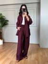 CDBR3984Loria Bordo Tensel Modal Kumaş Gömlek Pantolon Kumaş